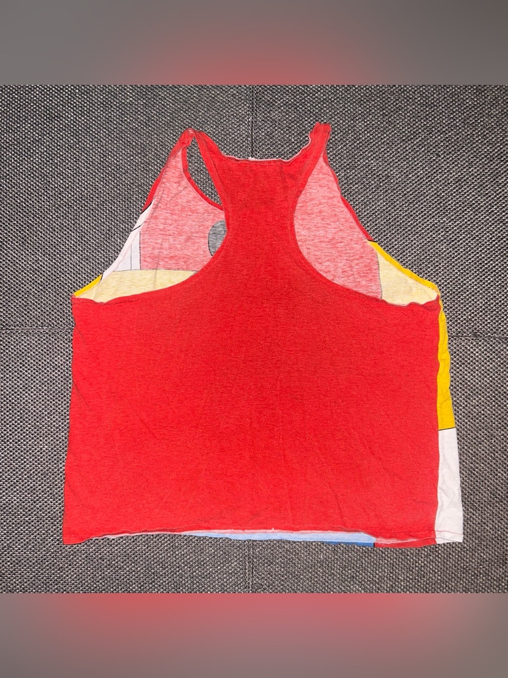 Rare 80s Mickey Mouse Colorblock Womens Single Stitch Tank Top - Picture 5 of 5